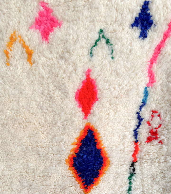 Authentic Custom Beni Ourain Rug | Vibrant Floating Diamonds