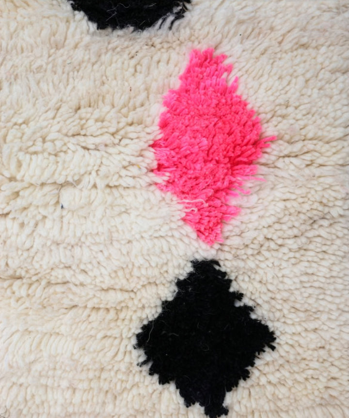 Custom Authentic Azilal Rug – Vibrant Neon Triangle &amp; Geometric Canvas