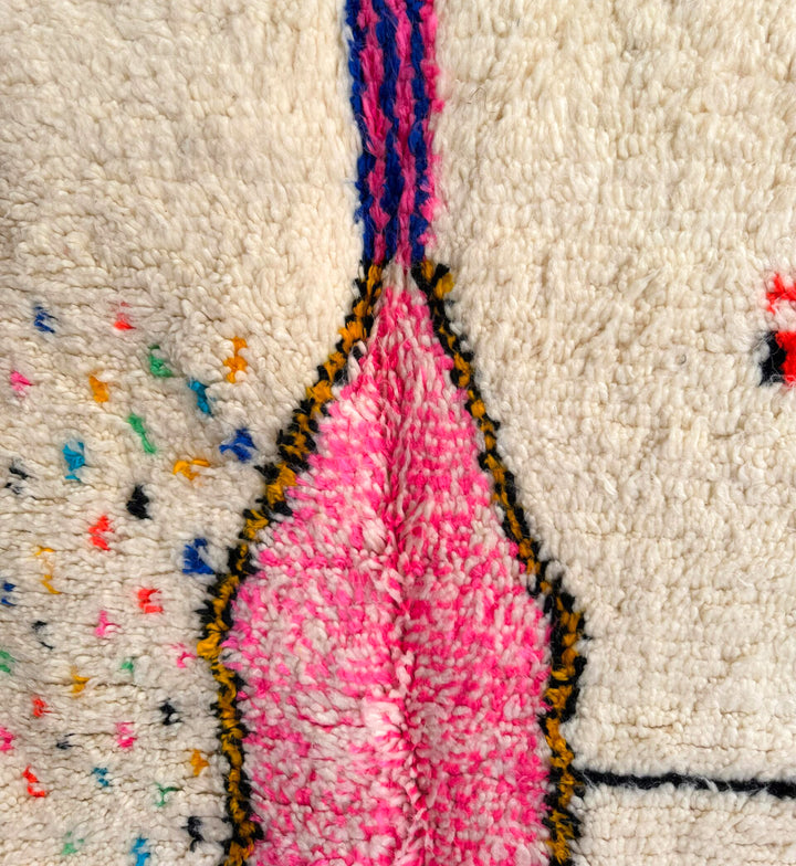 Authentic Custom Azilal Rug | Vibrant Pink Abstract &amp; Tribal