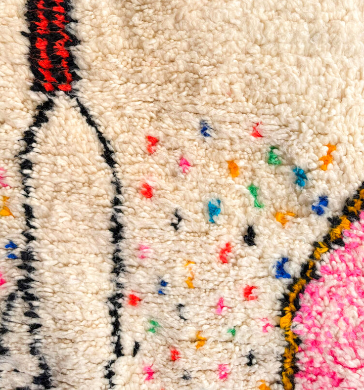 Authentic Custom Azilal Rug | Vibrant Pink Abstract &amp; Tribal