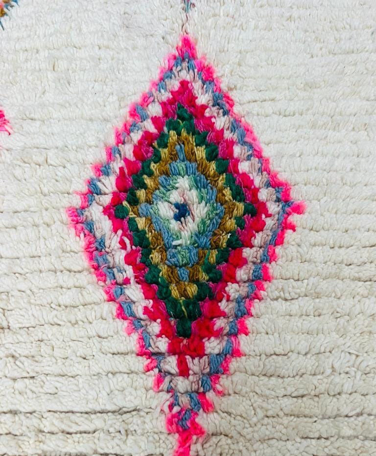 Custom Authentic Azilal Rug – Vibrant Pixelated Lozenge Centerpiece
