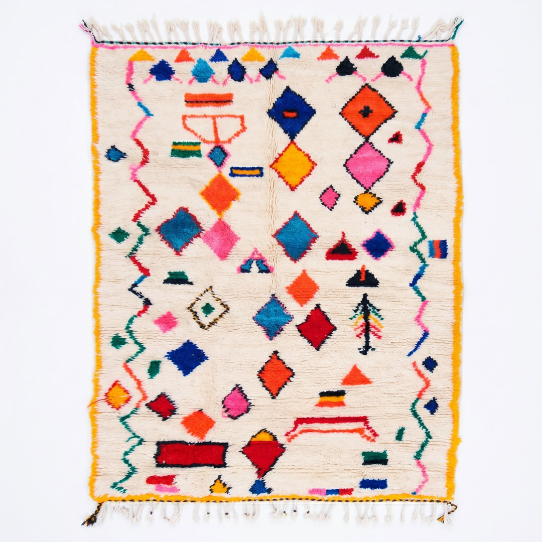 Custom Authentic Azilal Rug - Electric Bohemian Azilal Carpet