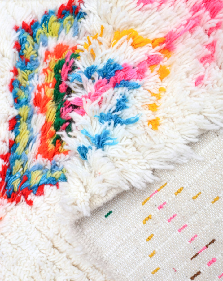 Custom Authentic Azilal Rug - Vibrant Geometric Diamonds &amp; Chevron Motif