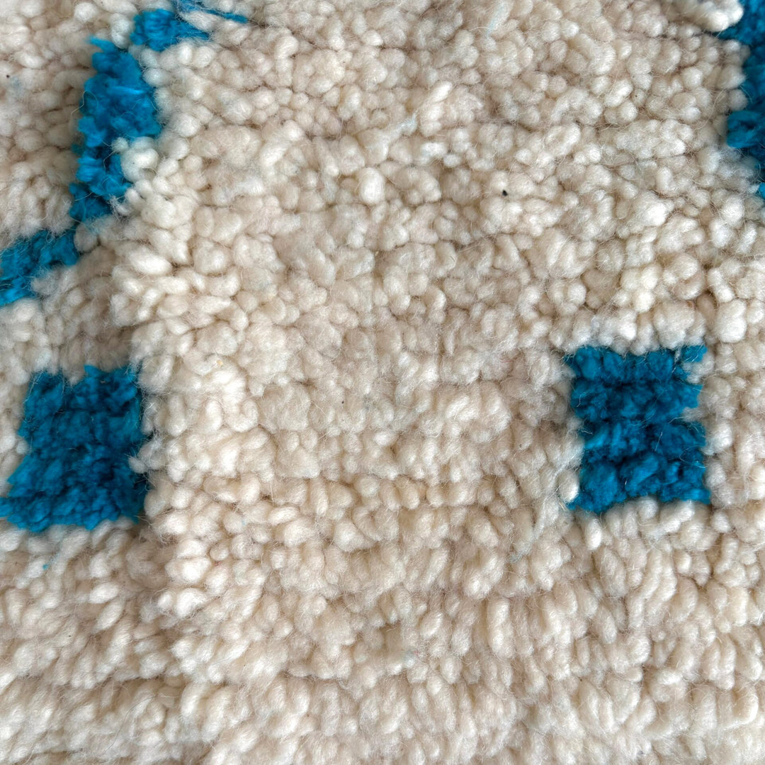 Authentic Custom Beni Ourain Rug |  Vibrant Teal Geometric