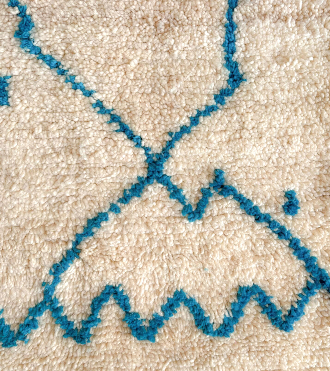 Authentic Custom Beni Ourain Rug |  Vibrant Teal Geometric