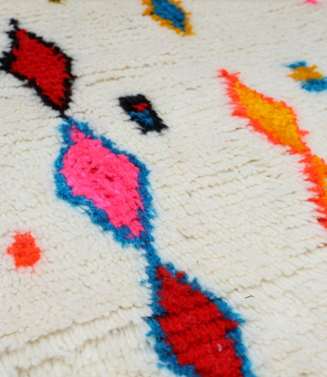 Custom Authentic Berber Azilal Rug - Vibrant Zigzag &amp; Diamond Motif