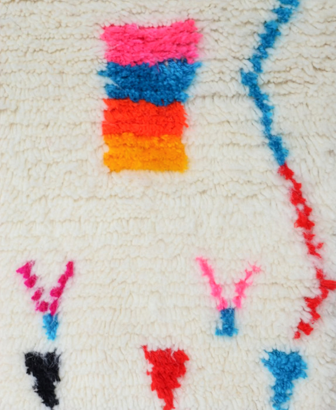 Custom Authentic Berber Azilal Rug - Vibrant Zigzag &amp; Diamond Motif