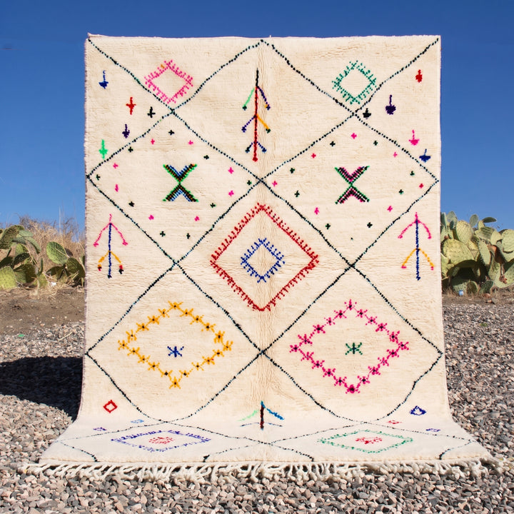 Custom Moroccan Round Rug – Colorful Azilal Geometric Pattern