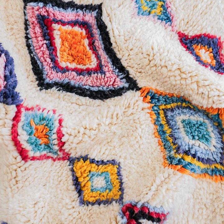 Authentic Custom Beni Ourain Rug Azilal Rug – Colorful Diamond