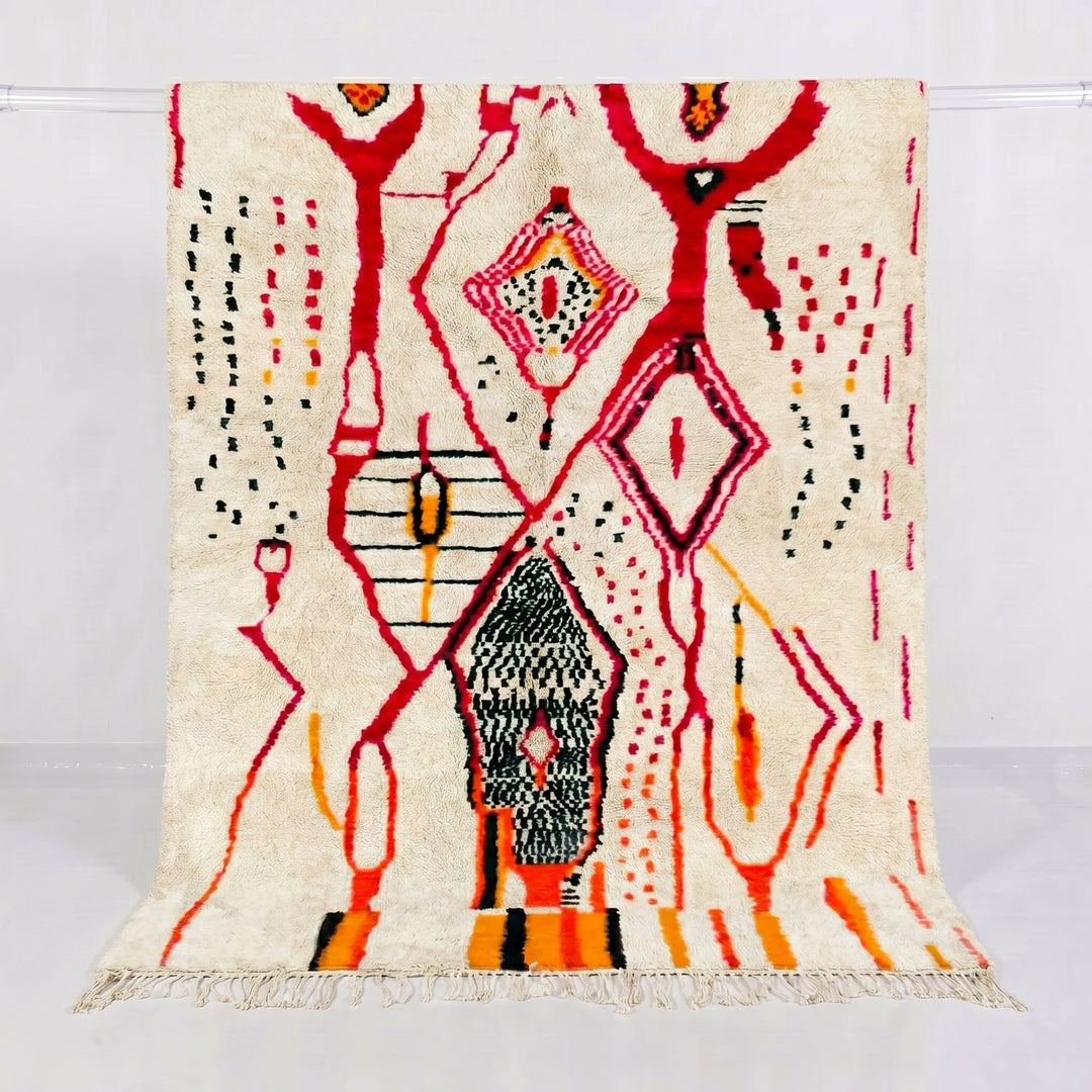 Authentic Custom Azilal Rug  | Vibrant Expressive Tribal