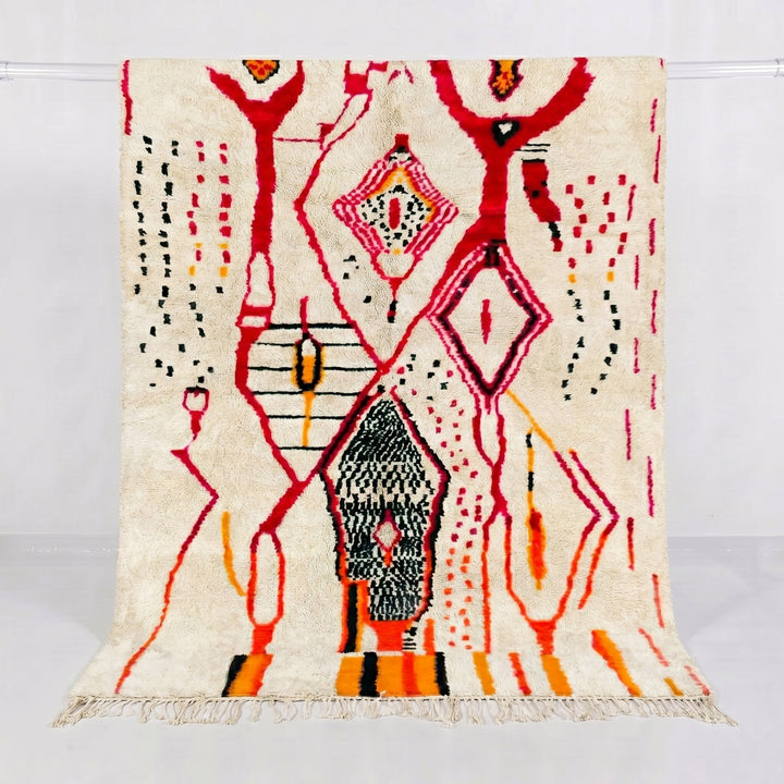 Authentic Custom Azilal Rug  | Vibrant Expressive Tribal
