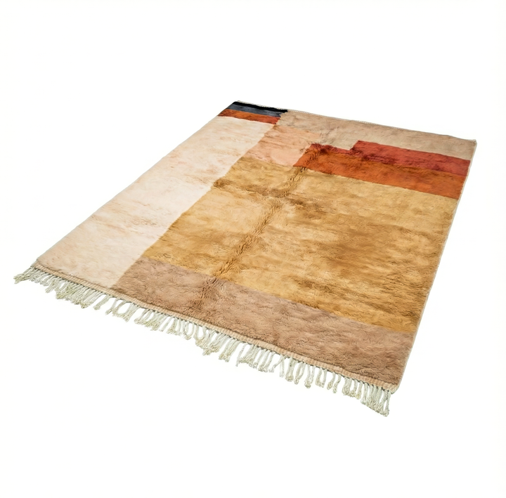 Custom Beni Mrirt Rug – Abstract Earth Tone Geometric