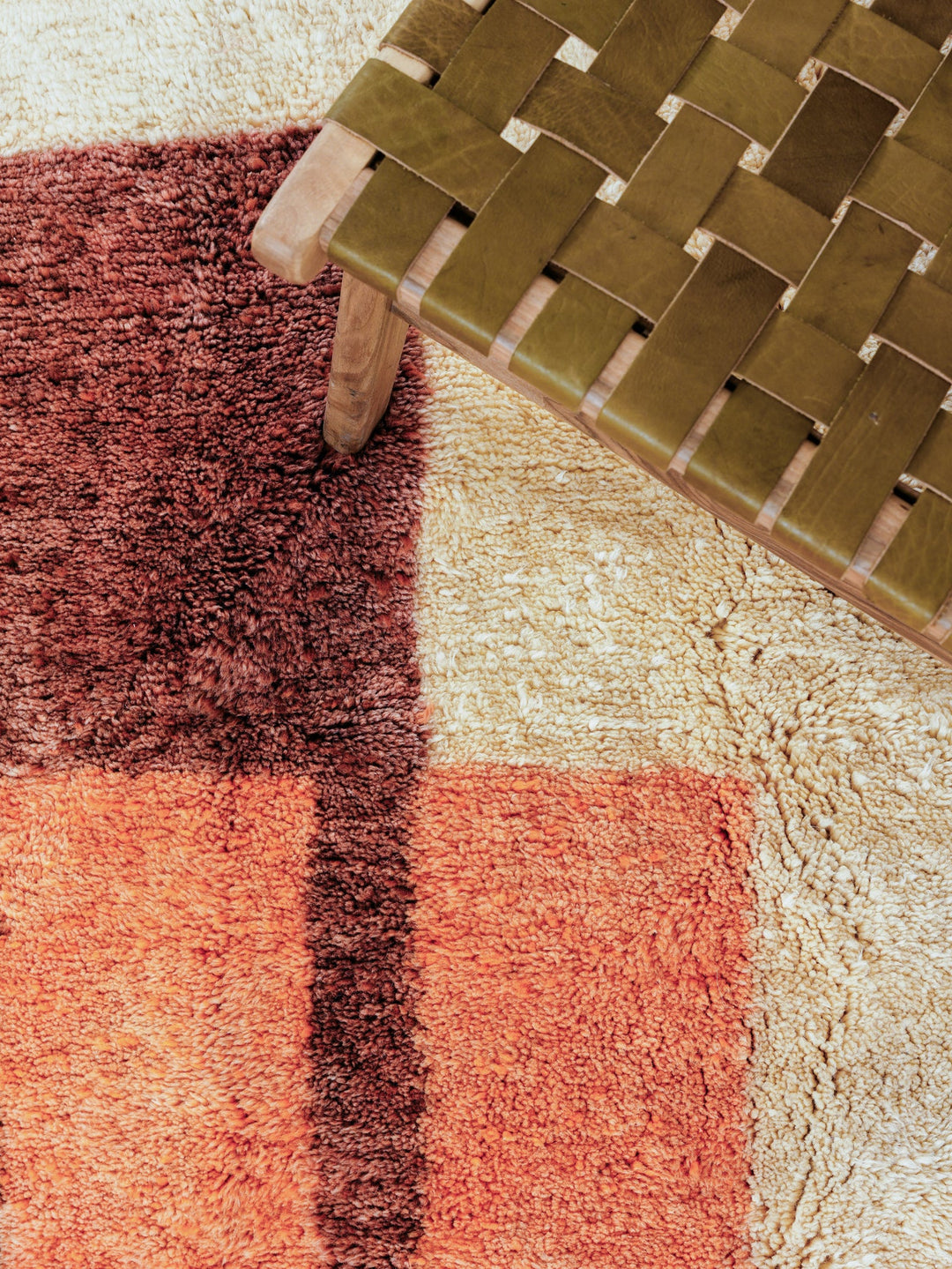Custom Beni Mrirt Rug | Abstract Sunset Color Block