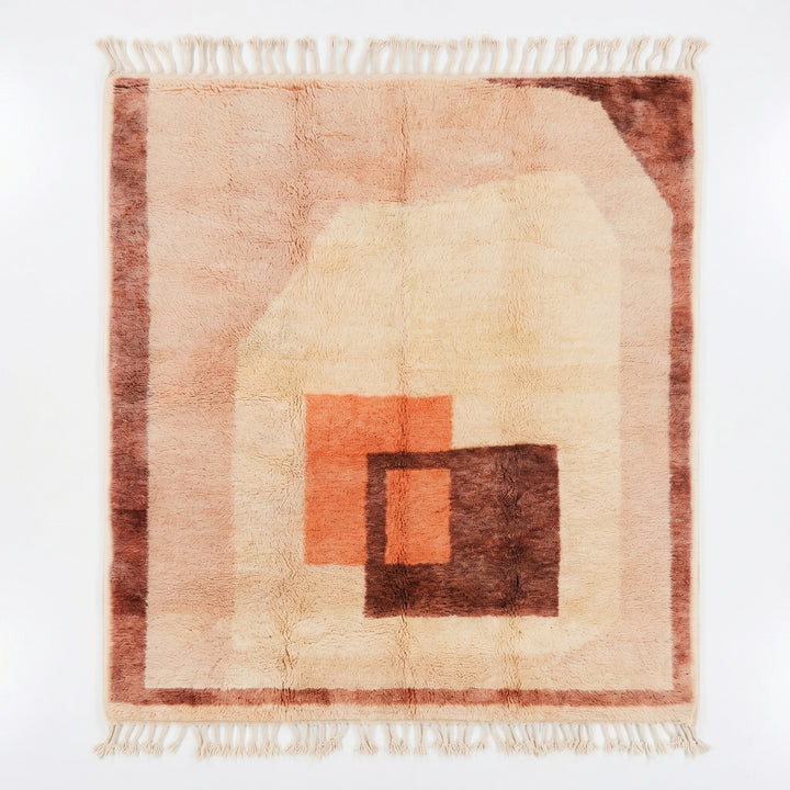 Custom Beni Mrirt Rug | Abstract Sunset Color Block