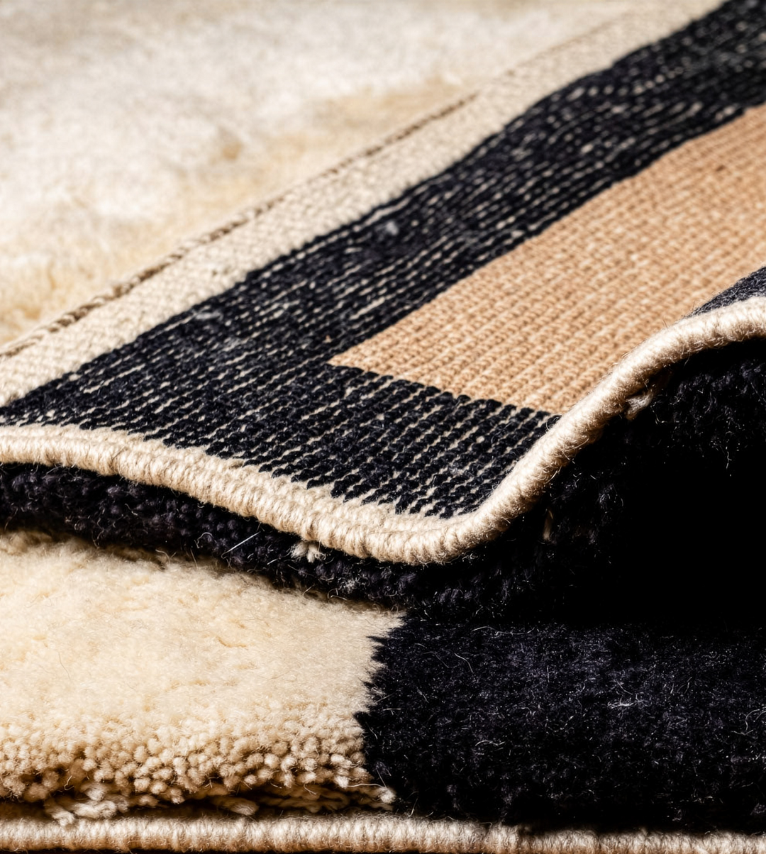 Custom Beni Mrirt Rug: Avant-Garde Asymmetrical Geometric