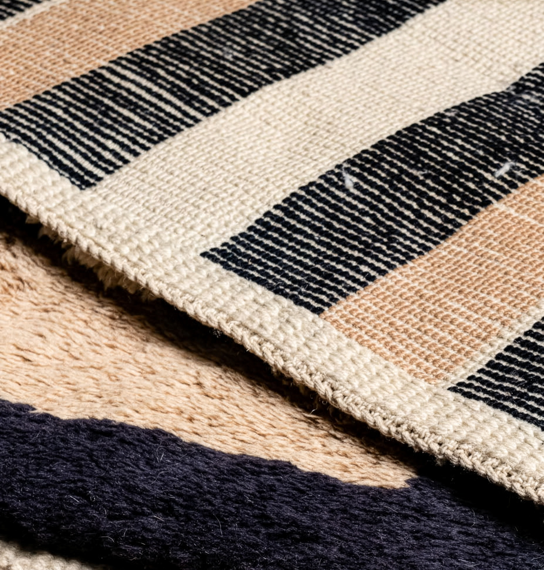 Custom Beni Mrirt Rug: Avant-Garde Asymmetrical Geometric