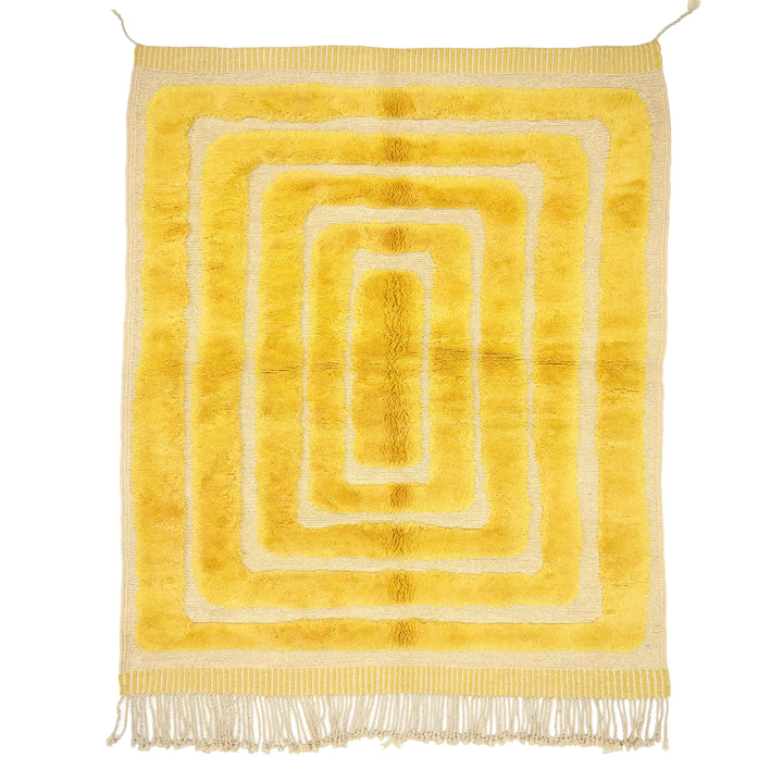 Custom Beni Mrirt Rug | Chromatic Gold Abstract Gradient