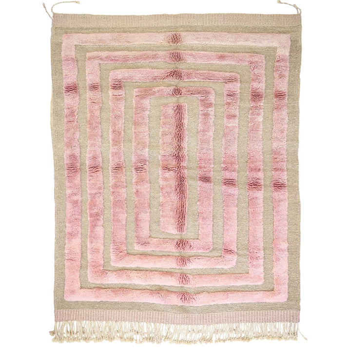 Custom Beni Mrirt Rug | Chromatic Rose Abstract Gradient