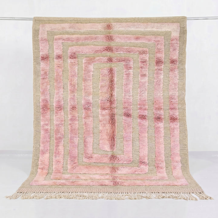 Custom Beni Mrirt Rug | Chromatic Rose Abstract Gradient
