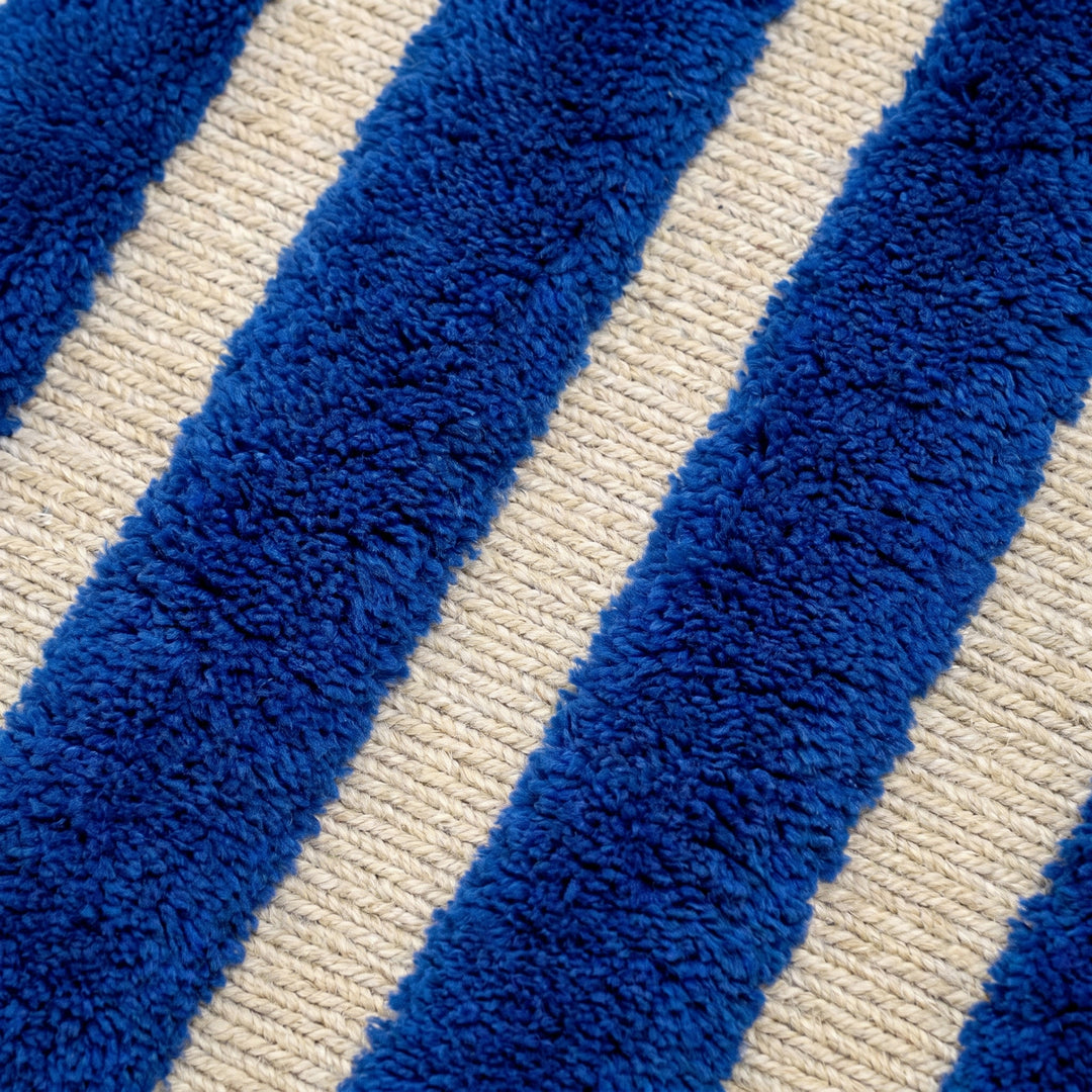 Custom Beni Mrirt Rug | Royal Blue Concentric Geometric