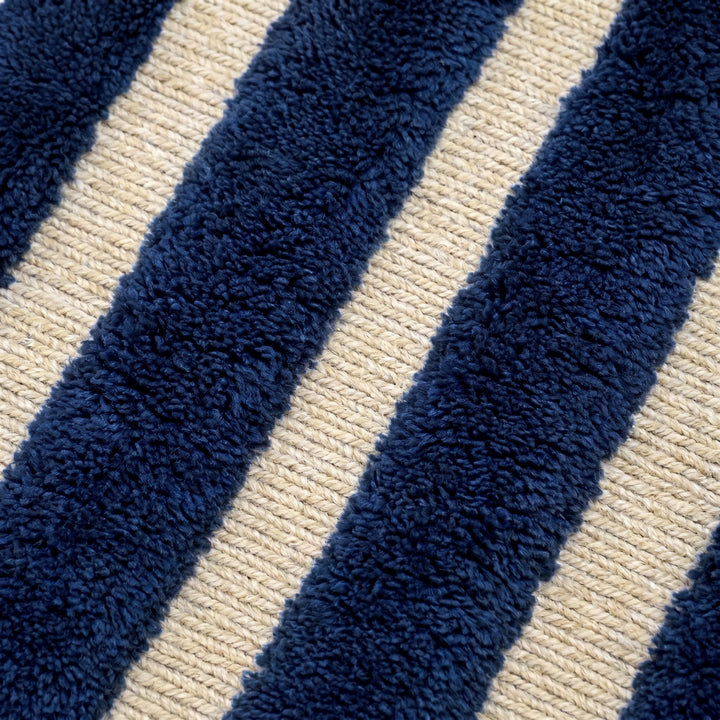 Custom Beni Mrirt Rug | Midnight Blue Concentric Geometric