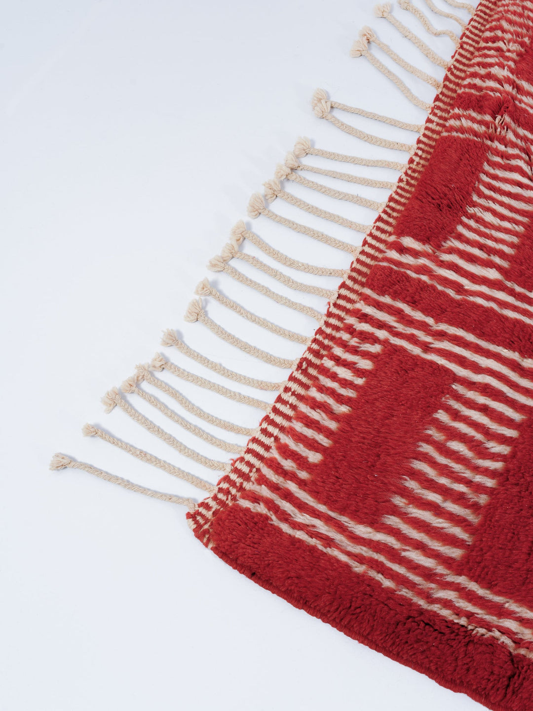 Custom Beni Mrirt Rug | Crimson Red Interrupted Stripe