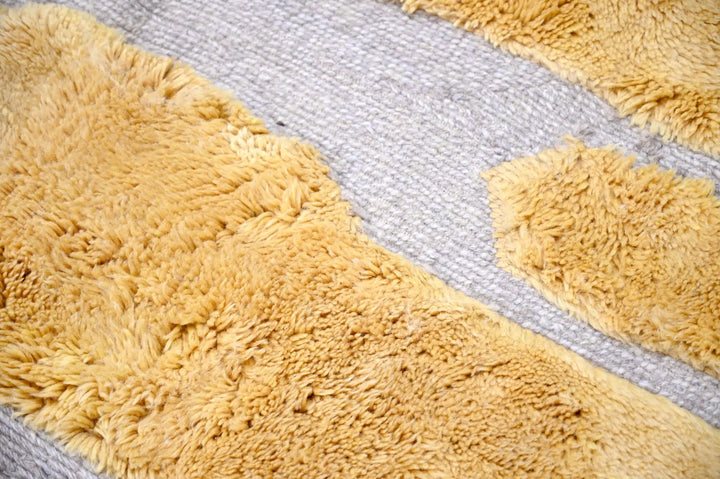 Custom Beni Mrirt Rug | Golden Mustard Interlocking Geometric