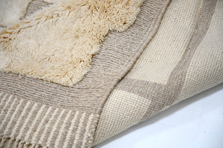 Custom Beni Mrirt Rug | Taupe &amp; Cream Staggered Block