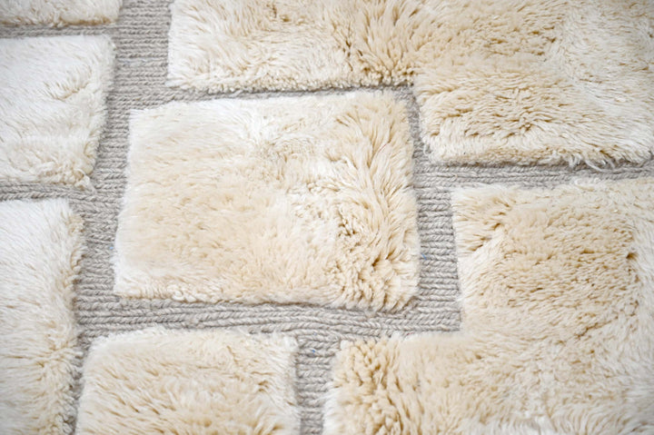 Custom Beni Mrirt Rug | Taupe &amp; Cream Staggered Block