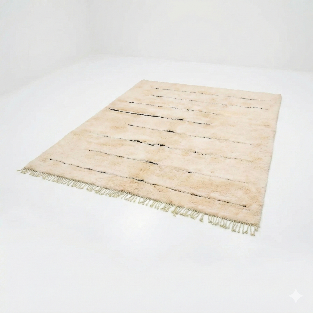 Tapis Beni Mrirt Sur Mesure | Ligne Brisée Minimaliste
