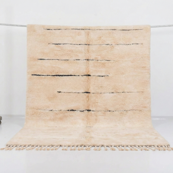Tapis Beni Mrirt Sur Mesure | Ligne Brisée Minimaliste