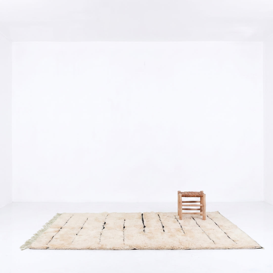 Tapis Beni Mrirt Sur Mesure | Ligne Brisée Minimaliste