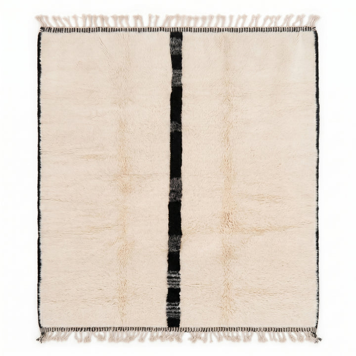 Custom Beni Mrirt Rug | Minimalist Single Stripe