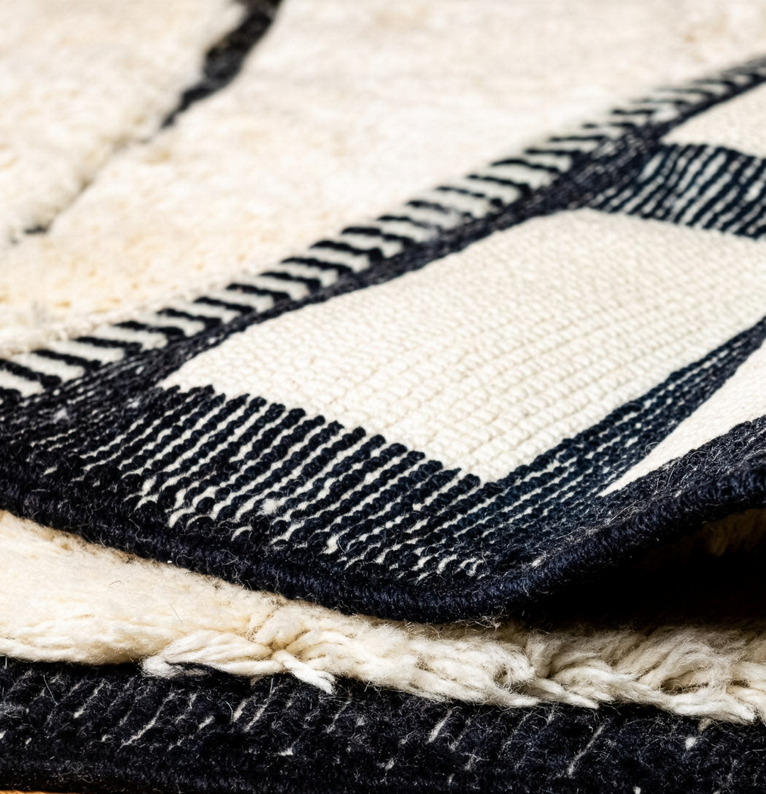 Custom Beni Mrirt Rug – Modern Abstract Grid Design