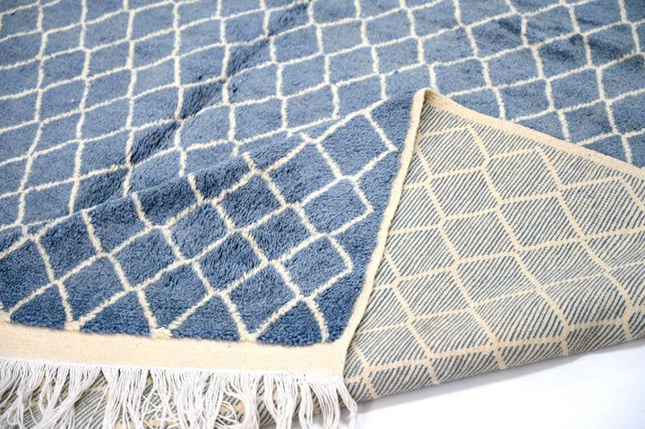 Custom Beni Mrirt Rug | Ocean Blue Diamond Trellis