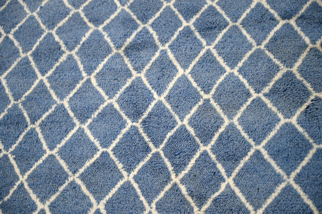 Custom Beni Mrirt Rug | Ocean Blue Diamond Trellis