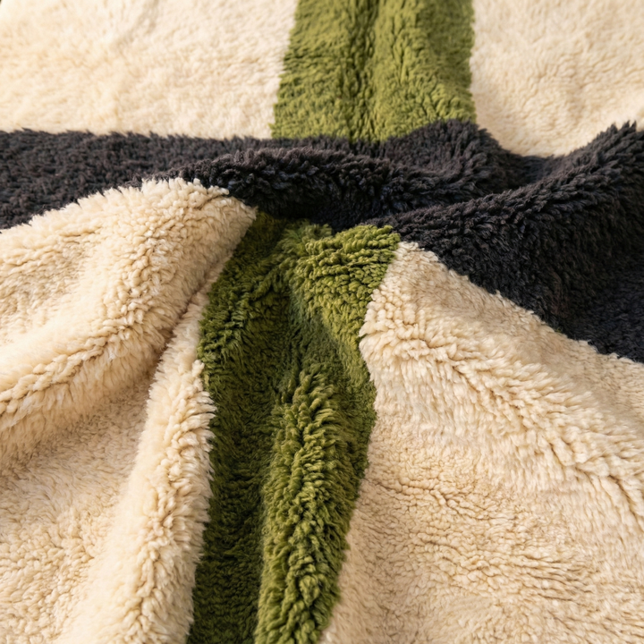 Custom Beni Mrirt Rug – Olive &amp; Charcoal Geometric Color Block