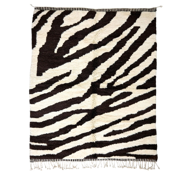 Custom Beni Mrirt Rug | Organic Zebra Print