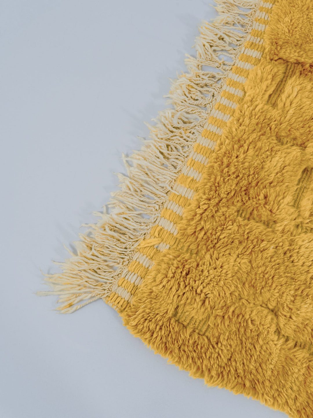 Custom Beni Mrirt Rug | Saffron Yellow Carved Geometric