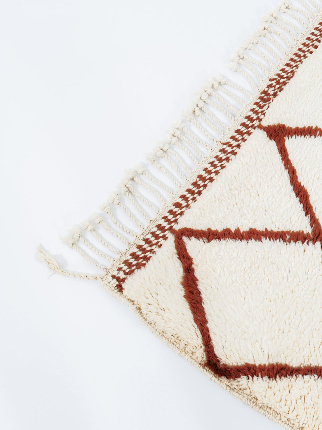 Custom Beni Mrirt Rug | Terracotta Diamond Trellis