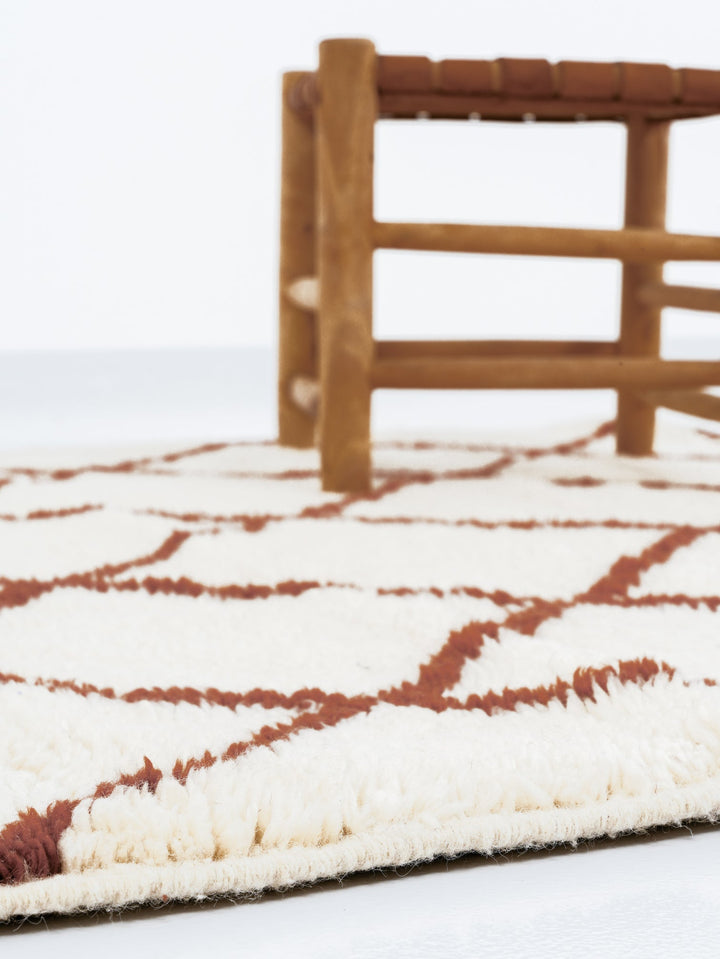 Custom Beni Mrirt Rug | Terracotta Diamond Trellis