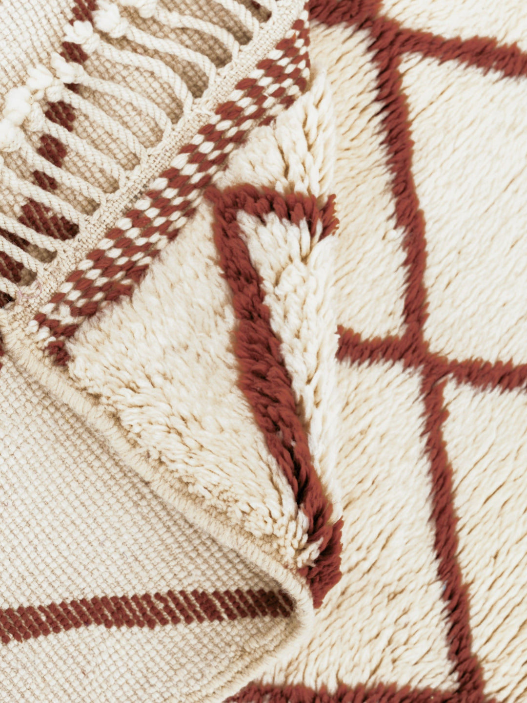 Custom Beni Mrirt Rug | Terracotta Diamond Trellis