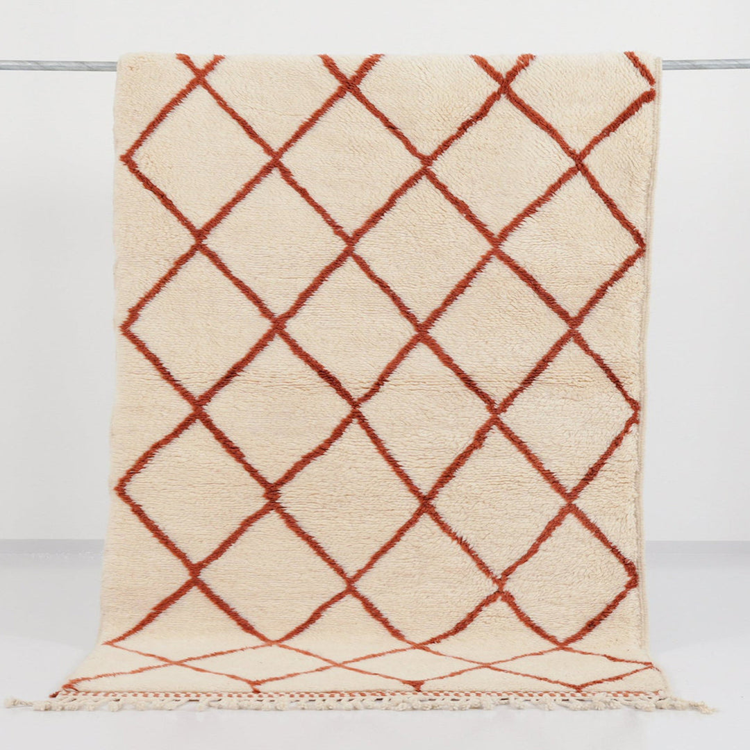 Custom Beni Mrirt Rug | Terracotta Diamond Trellis