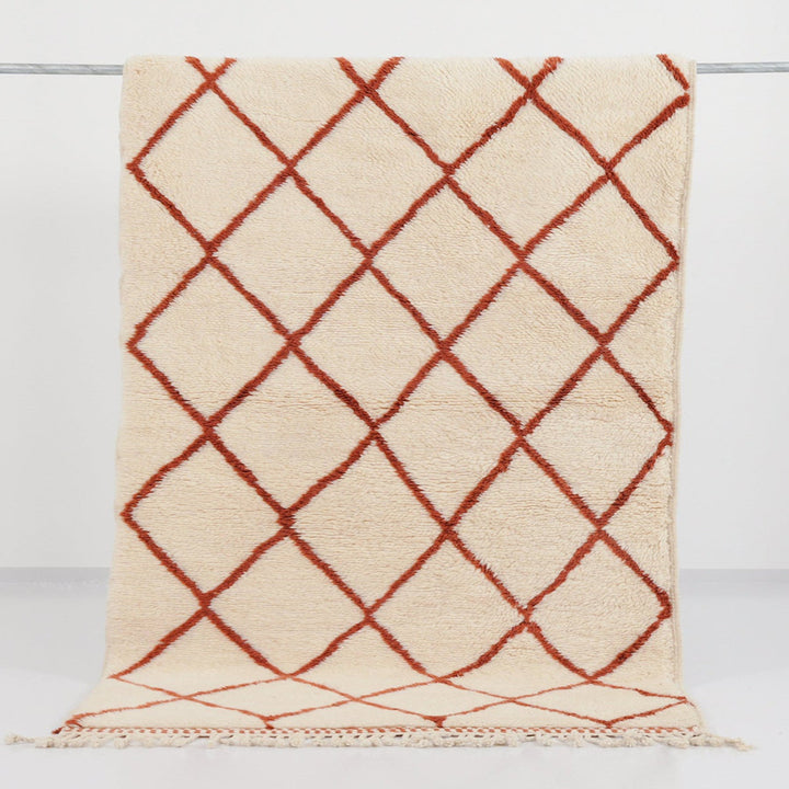 Custom Beni Mrirt Rug | Terracotta Diamond Trellis