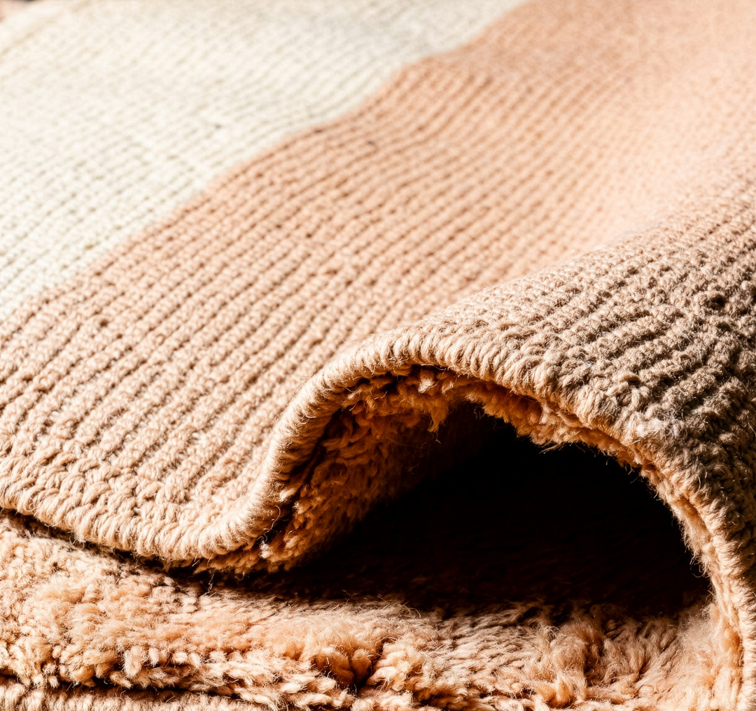 Custom Beni Mrirt Rug – Terracotta &amp; Black Abstract