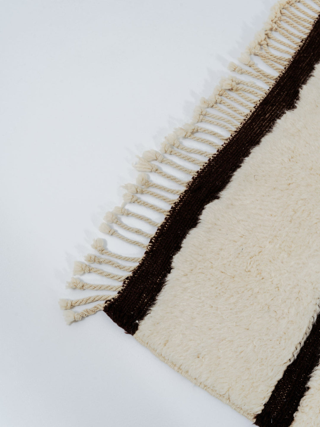 Custom Beni Mrirt Rug | Wide Cream &amp; Cocoa Stripe