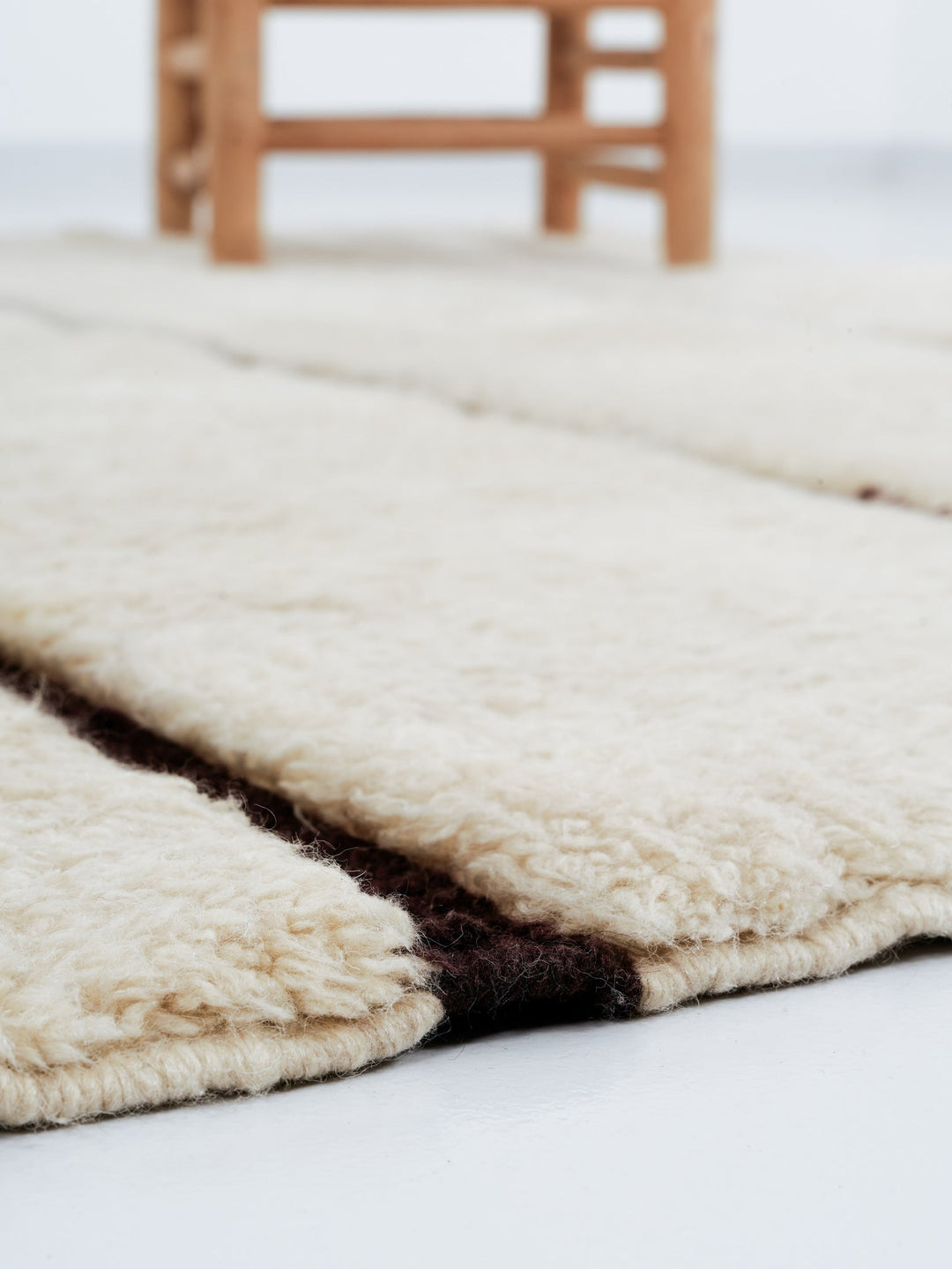 Custom Beni Mrirt Rug | Wide Cream &amp; Cocoa Stripe