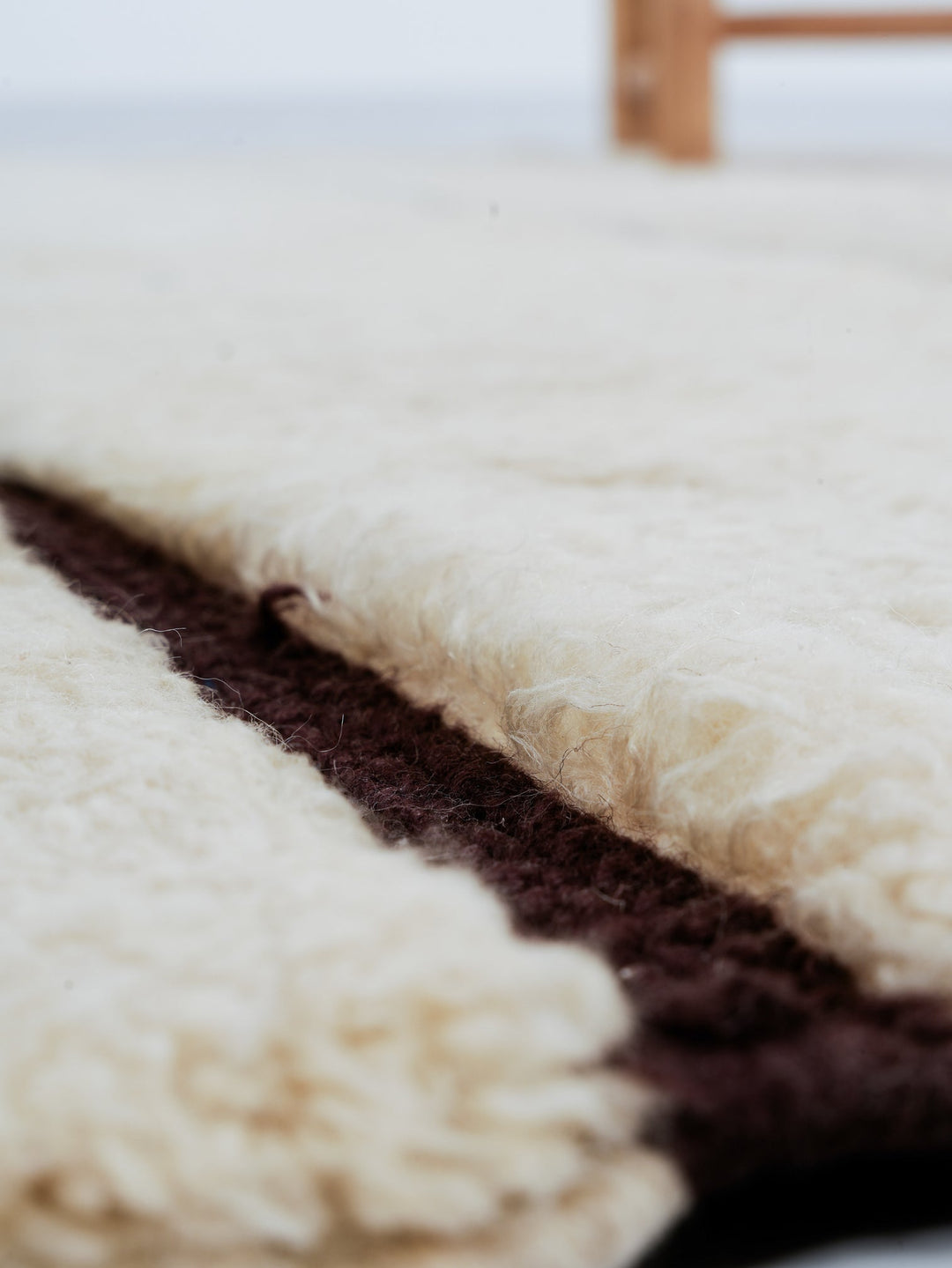 Custom Beni Mrirt Rug | Wide Cream &amp; Cocoa Stripe