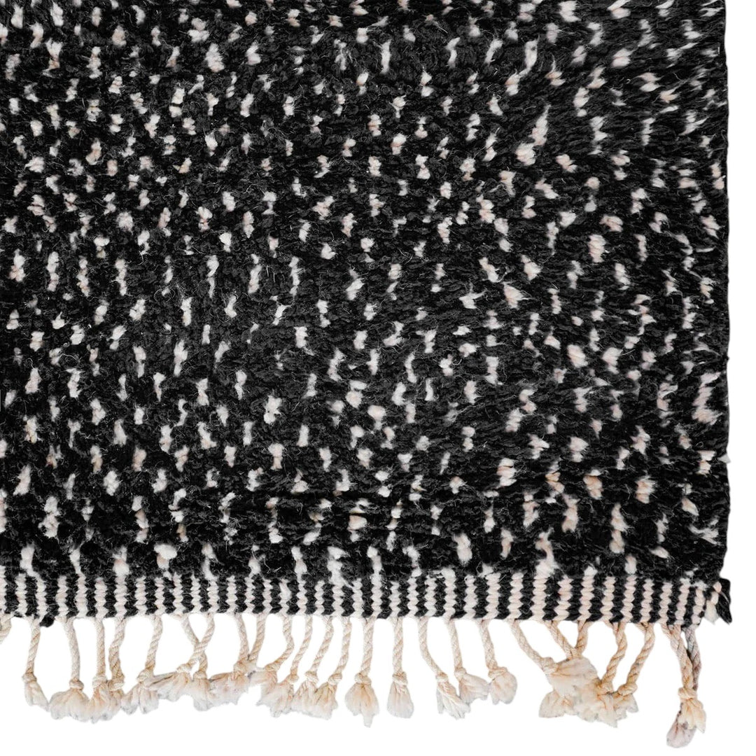 Authentic Custom Beni Ourain Rug | Black &amp; Cream Flecked
