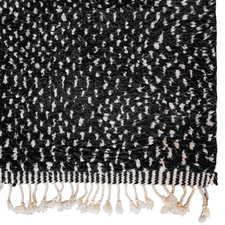 Authentic Custom Beni Ourain Rug | Black &amp; Cream Flecked